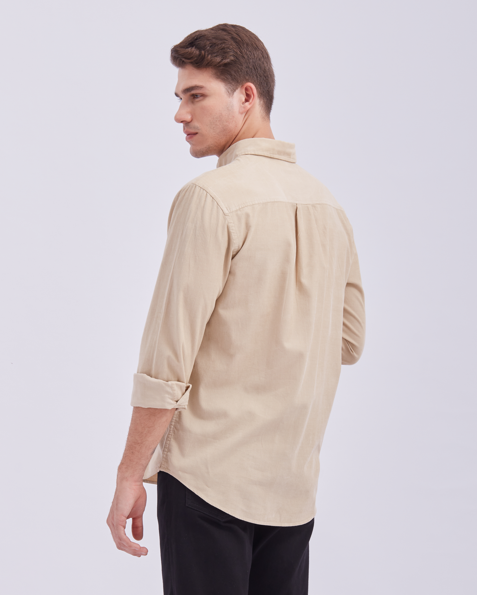 Classic Beige Corduroy Shirt - Image 2