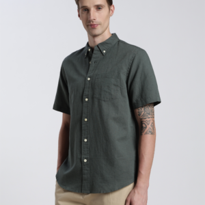 Green Cotton Linen Shirt