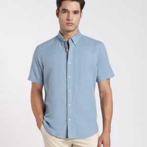 Ash Blue Cotton Linen Shirt